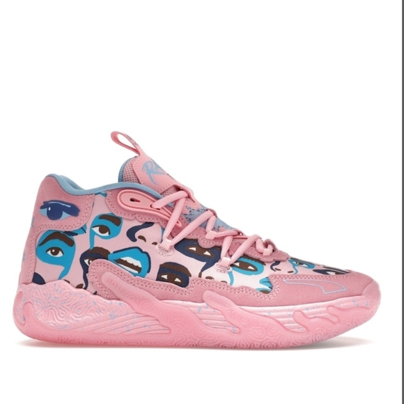 Puma Lamelo Ball MB.03 Pink and Blue Athletic Shoes